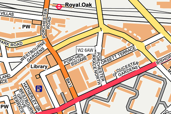 W2 6AW map - OS OpenMap – Local (Ordnance Survey)