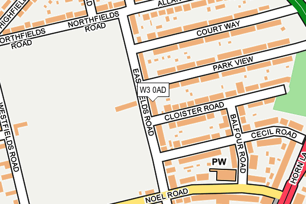 W3 0AD map - OS OpenMap – Local (Ordnance Survey)