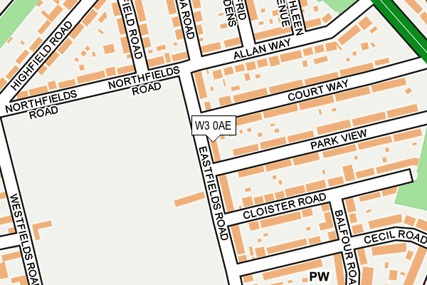W3 0AE map - OS OpenMap – Local (Ordnance Survey)