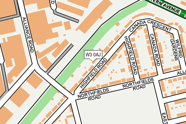 W3 0AJ map - OS OpenMap – Local (Ordnance Survey)
