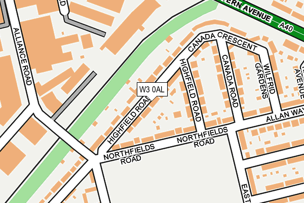 W3 0AL map - OS OpenMap – Local (Ordnance Survey)