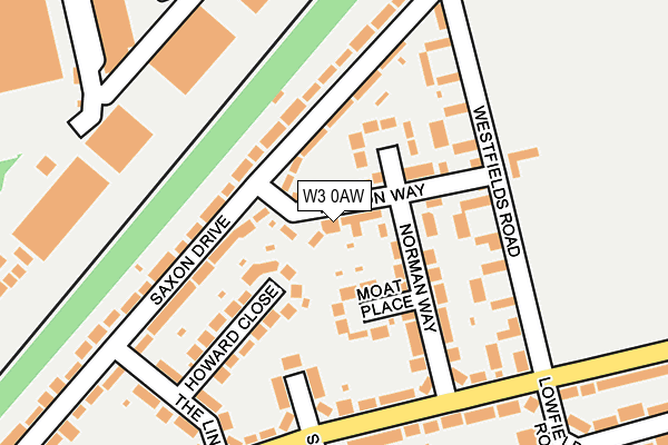 W3 0AW map - OS OpenMap – Local (Ordnance Survey)