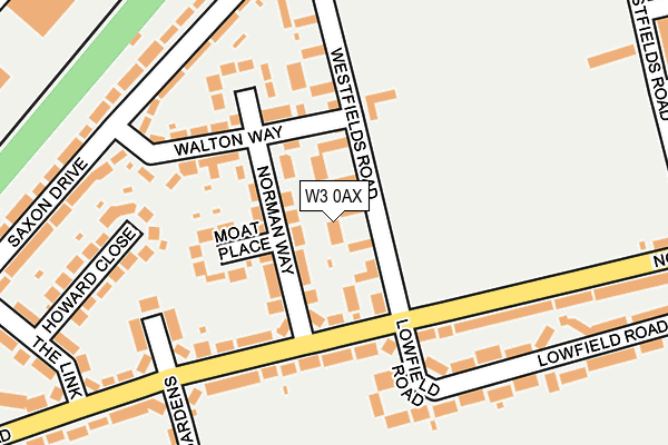 W3 0AX map - OS OpenMap – Local (Ordnance Survey)