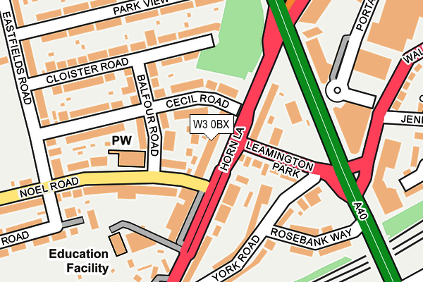 W3 0BX map - OS OpenMap – Local (Ordnance Survey)