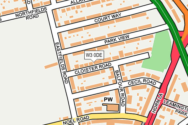 W3 0DE map - OS OpenMap – Local (Ordnance Survey)