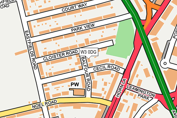 W3 0DG map - OS OpenMap – Local (Ordnance Survey)