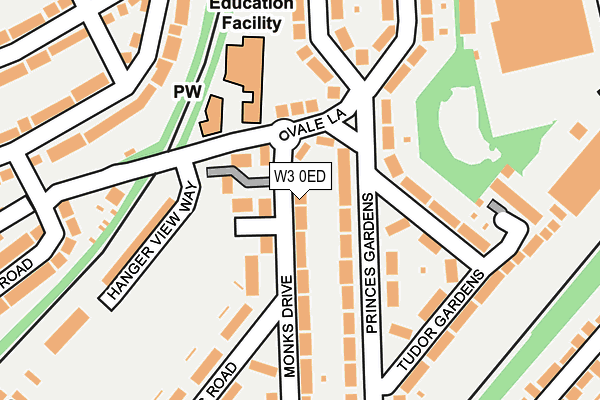 W3 0ED map - OS OpenMap – Local (Ordnance Survey)