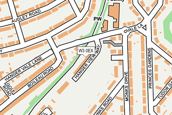 W3 0EX map - OS OpenMap – Local (Ordnance Survey)