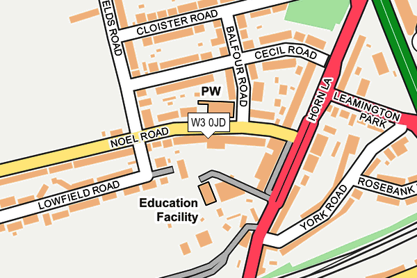 W3 0JD map - OS OpenMap – Local (Ordnance Survey)