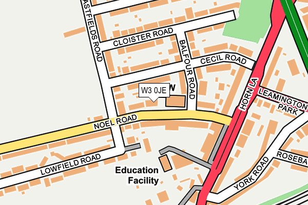 W3 0JE map - OS OpenMap – Local (Ordnance Survey)