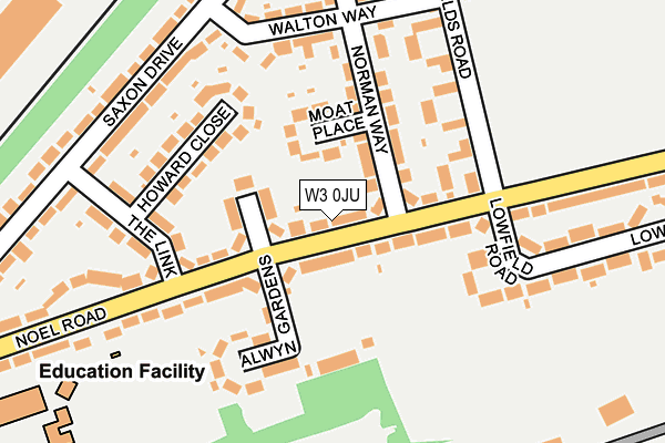 W3 0JU map - OS OpenMap – Local (Ordnance Survey)