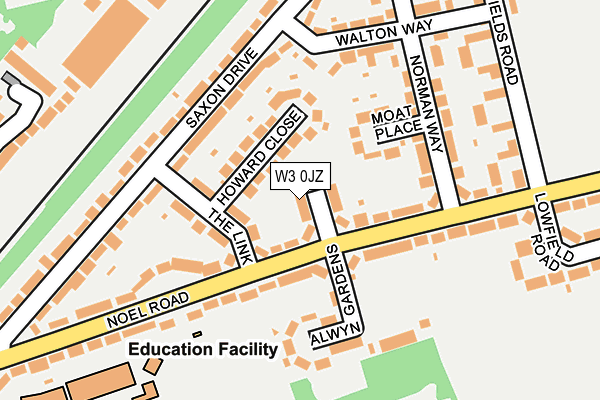 W3 0JZ map - OS OpenMap – Local (Ordnance Survey)