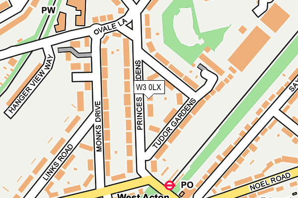 W3 0LX map - OS OpenMap – Local (Ordnance Survey)
