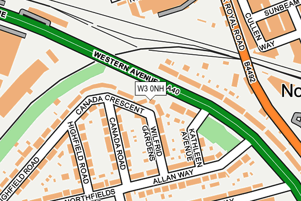 W3 0NH map - OS OpenMap – Local (Ordnance Survey)