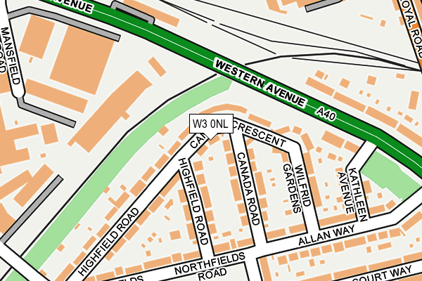 W3 0NL map - OS OpenMap – Local (Ordnance Survey)