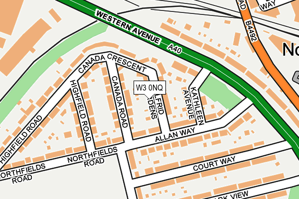 W3 0NQ map - OS OpenMap – Local (Ordnance Survey)