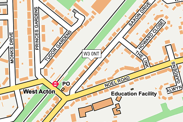 W3 0NT map - OS OpenMap – Local (Ordnance Survey)