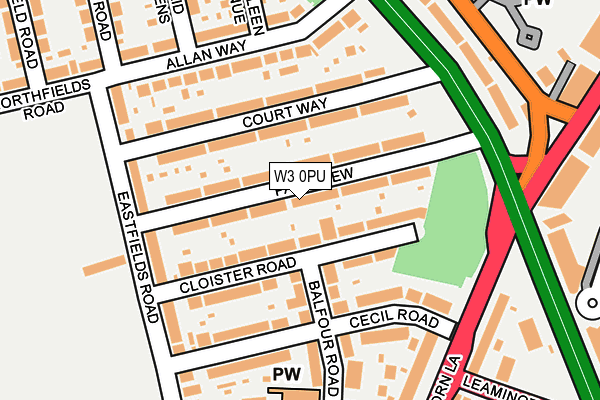 W3 0PU map - OS OpenMap – Local (Ordnance Survey)