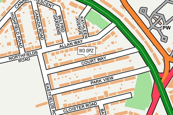 W3 0PZ map - OS OpenMap – Local (Ordnance Survey)