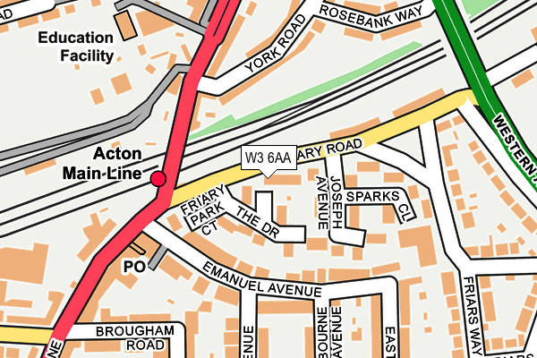 W3 6AA map - OS OpenMap – Local (Ordnance Survey)