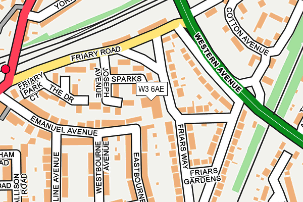 W3 6AE map - OS OpenMap – Local (Ordnance Survey)