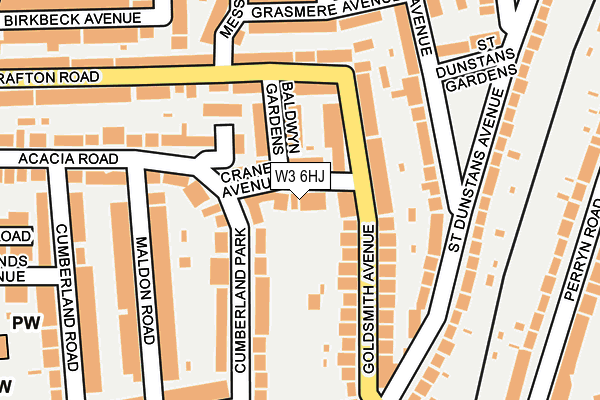 W3 6HJ map - OS OpenMap – Local (Ordnance Survey)