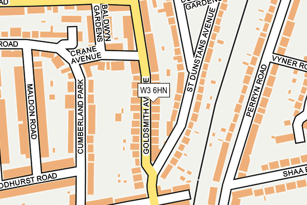 W3 6HN map - OS OpenMap – Local (Ordnance Survey)