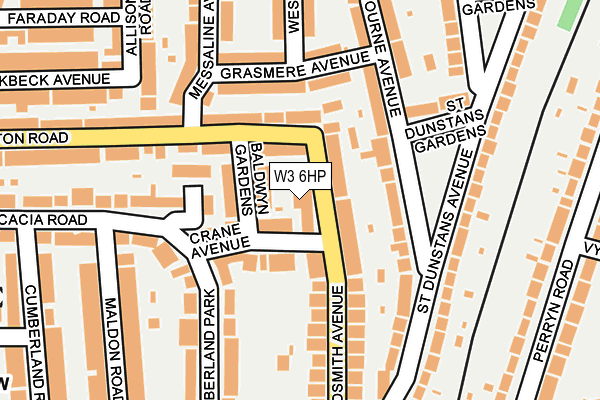 W3 6HP map - OS OpenMap – Local (Ordnance Survey)