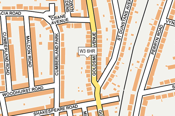 W3 6HR map - OS OpenMap – Local (Ordnance Survey)