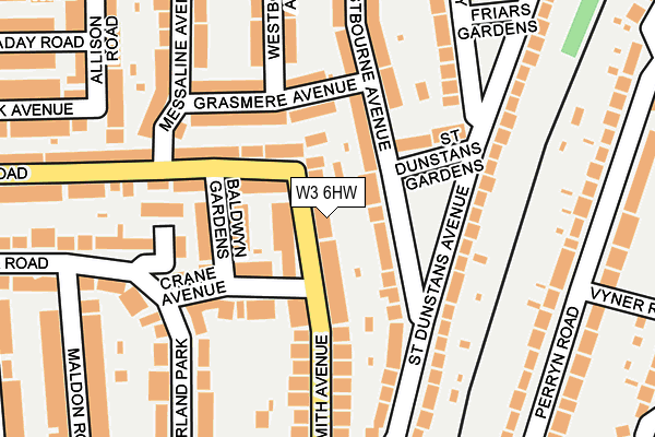 W3 6HW map - OS OpenMap – Local (Ordnance Survey)