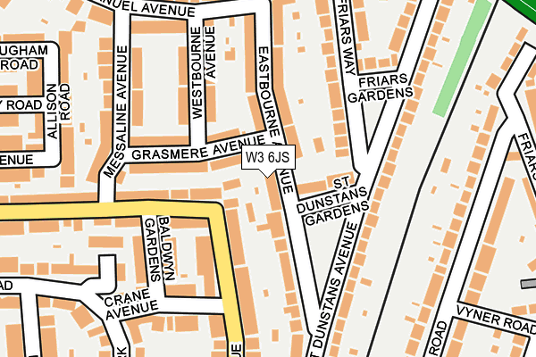 W3 6JS map - OS OpenMap – Local (Ordnance Survey)