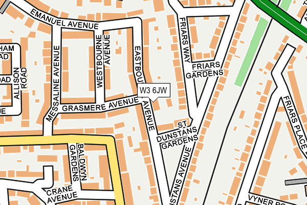 W3 6JW map - OS OpenMap – Local (Ordnance Survey)
