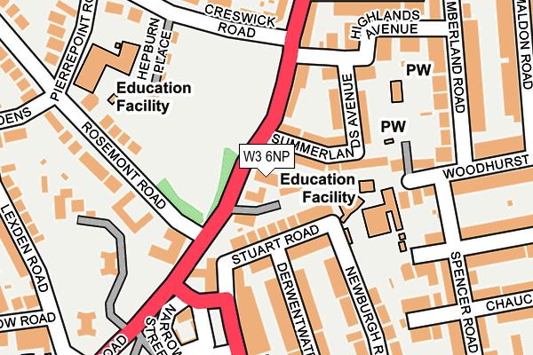 W3 6NP map - OS OpenMap – Local (Ordnance Survey)