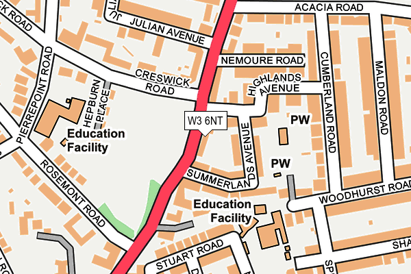 W3 6NT map - OS OpenMap – Local (Ordnance Survey)