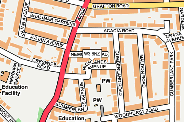 W3 6NZ map - OS OpenMap – Local (Ordnance Survey)