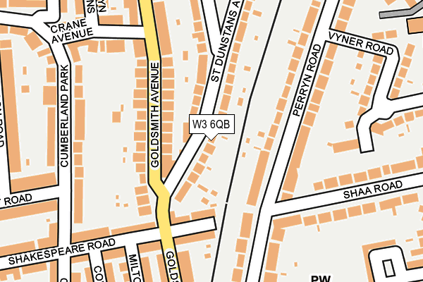 W3 6QB map - OS OpenMap – Local (Ordnance Survey)