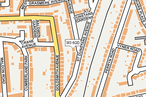 W3 6QD map - OS OpenMap – Local (Ordnance Survey)