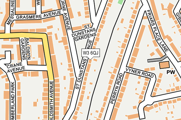 W3 6QJ map - OS OpenMap – Local (Ordnance Survey)