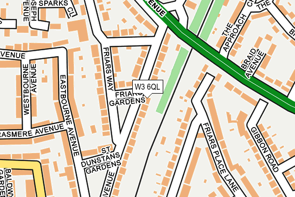 W3 6QL map - OS OpenMap – Local (Ordnance Survey)