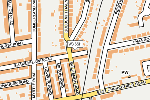 W3 6SH map - OS OpenMap – Local (Ordnance Survey)