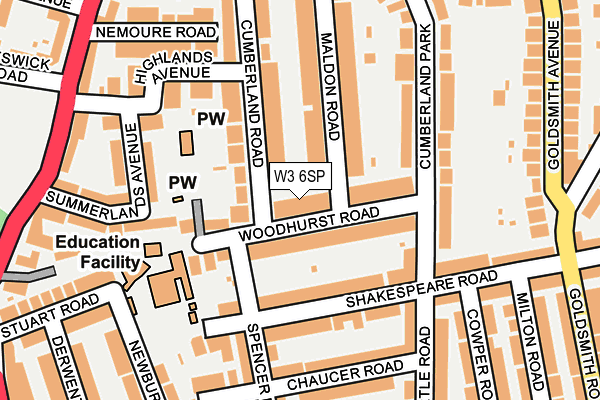 W3 6SP map - OS OpenMap – Local (Ordnance Survey)