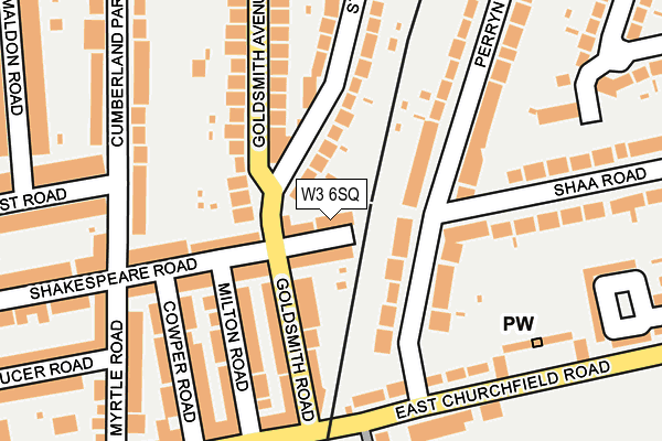 W3 6SQ map - OS OpenMap – Local (Ordnance Survey)
