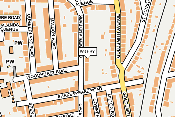 W3 6SY map - OS OpenMap – Local (Ordnance Survey)