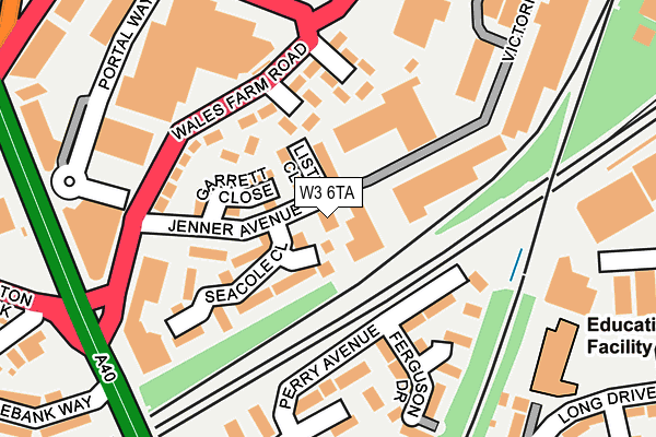 W3 6TA map - OS OpenMap – Local (Ordnance Survey)