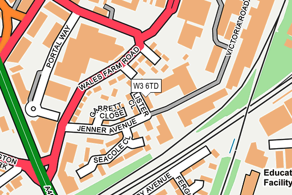 W3 6TD map - OS OpenMap – Local (Ordnance Survey)