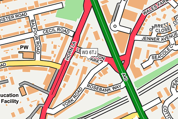 W3 6TJ map - OS OpenMap – Local (Ordnance Survey)