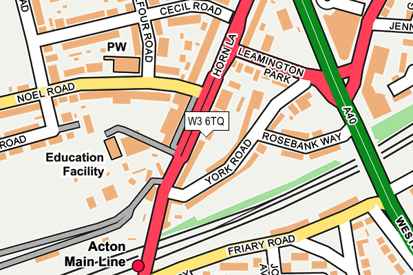 W3 6TQ map - OS OpenMap – Local (Ordnance Survey)