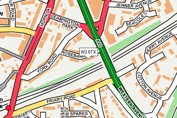 W3 6TX map - OS OpenMap – Local (Ordnance Survey)