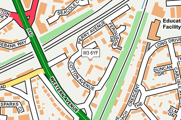 W3 6YF map - OS OpenMap – Local (Ordnance Survey)