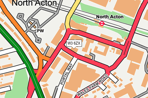 W3 6ZX map - OS OpenMap – Local (Ordnance Survey)